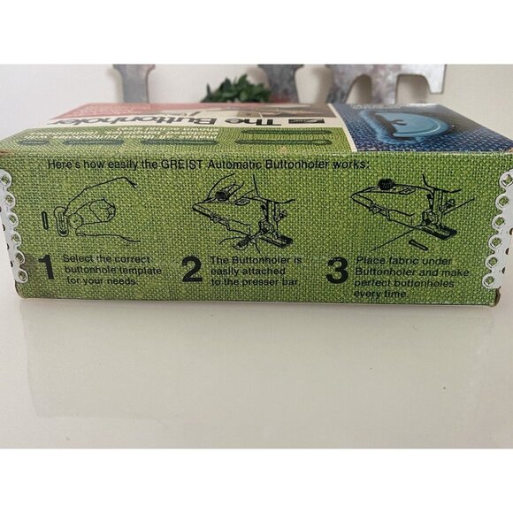 GREIST # 5 The Buttonholer Button Hole Attachment Singer Slant Keyhole Design - Picture 7 of 16